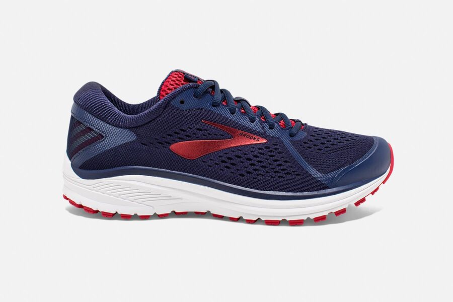 Brooks Aduro 6 Mens UK - Road Running Shoes - Navy/Pink/White 416-LHATJV